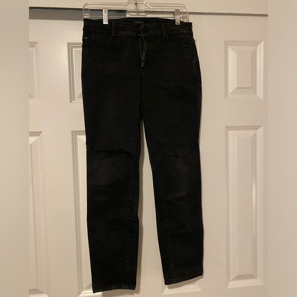 Ann Taylor size 6 petite curvy fit black skinny jean - high stretch